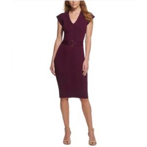 Vince Camuto Deep Purple Midi Dress